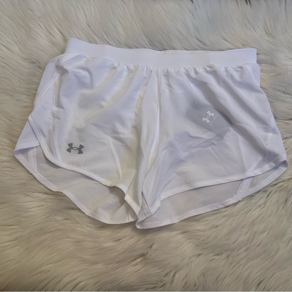 Under Armour UA Fly-By 2.0 Shorts - NWT - Medium - White / Reflective - Picture 3 of 12